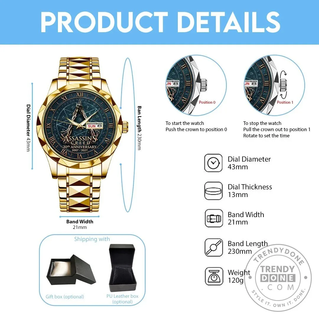 20th Anniversary Quartz Watch in Gold Tone Stainless Steel - Assassin's Creed Edition 11 20th Anniversary Quartz Watch in Gold Tone Stainless Steel - Assassin
