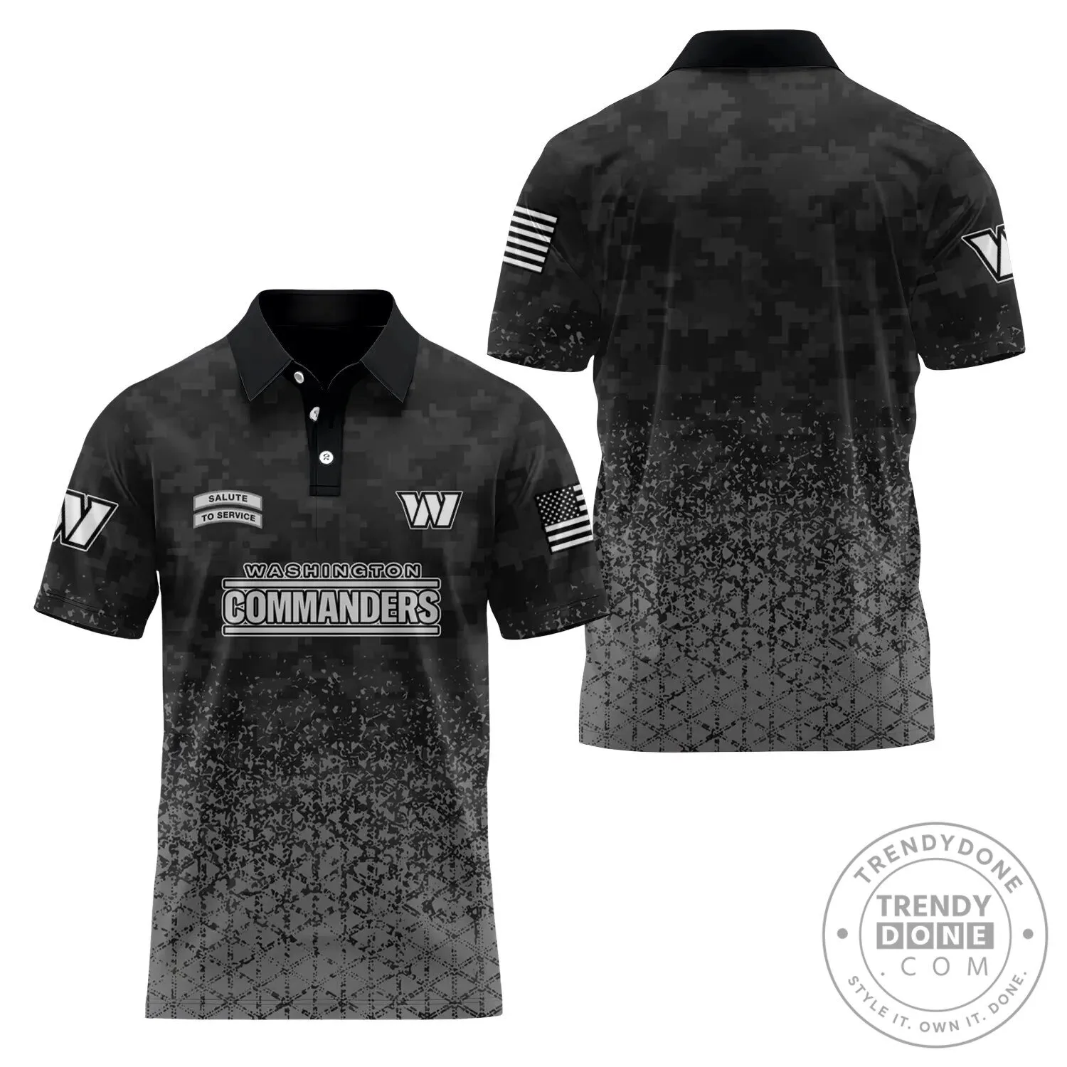 Salute To Service Digital Camouflage Polo Shirt by Washington Commanders 2 Salute To Service Digital Camouflage Polo Shirt by Washington Commanders