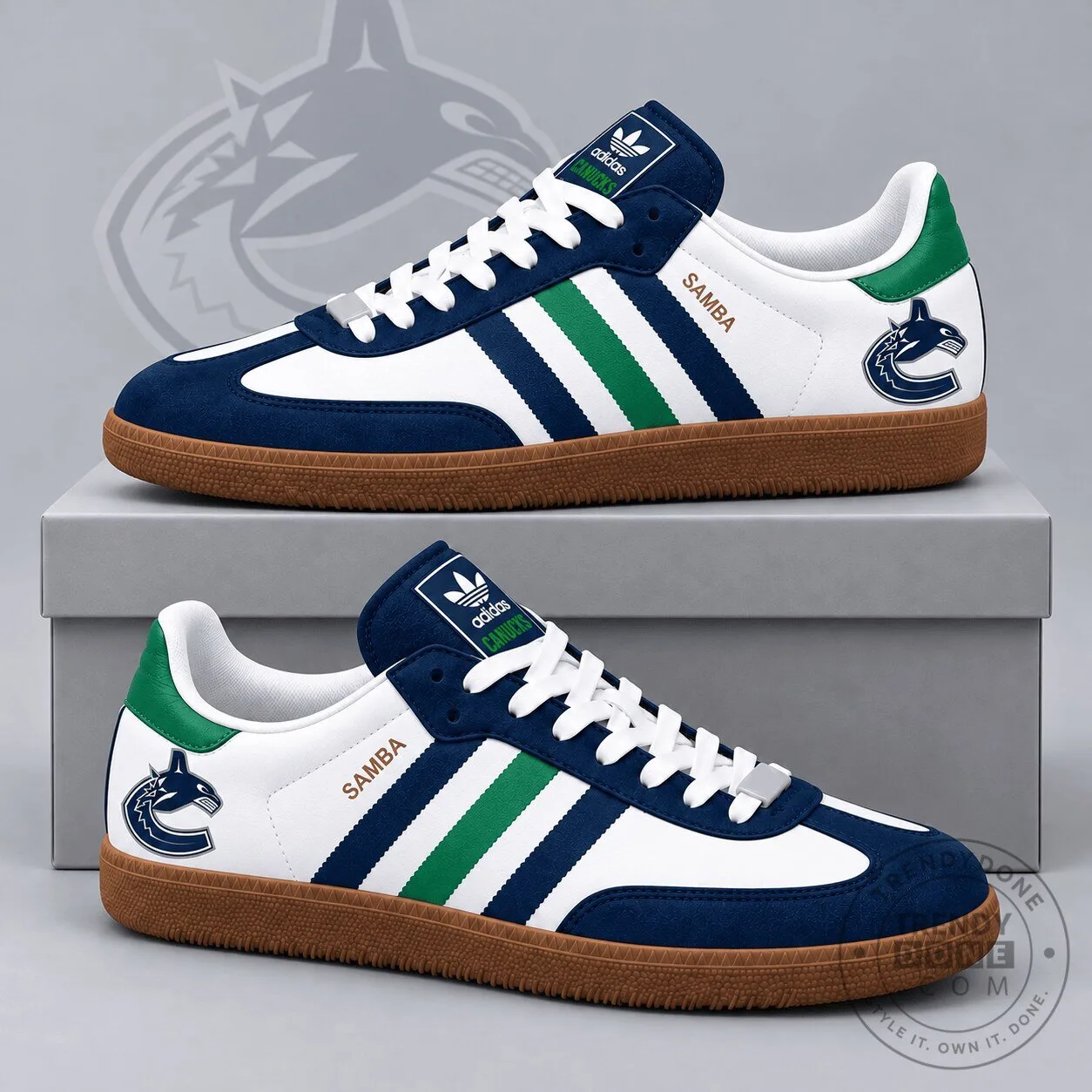 Vancouver Canucks NHL Hockey Team Logo Samba Low Top Sneakers Shoes 2 Vancouver Canucks NHL Hockey Team Logo Samba Low Top Sneakers Shoes