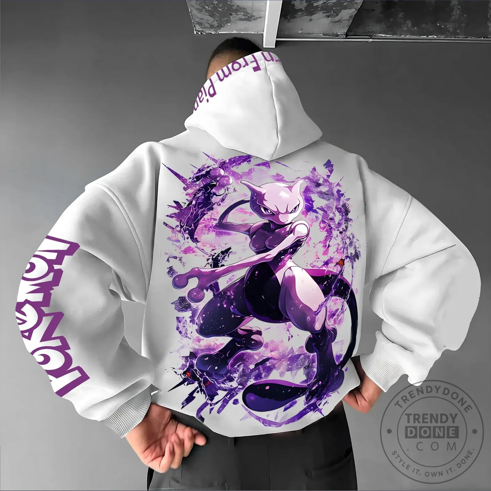 Mewtwo Pokémon Anime Graphic Streetwear Hoodie