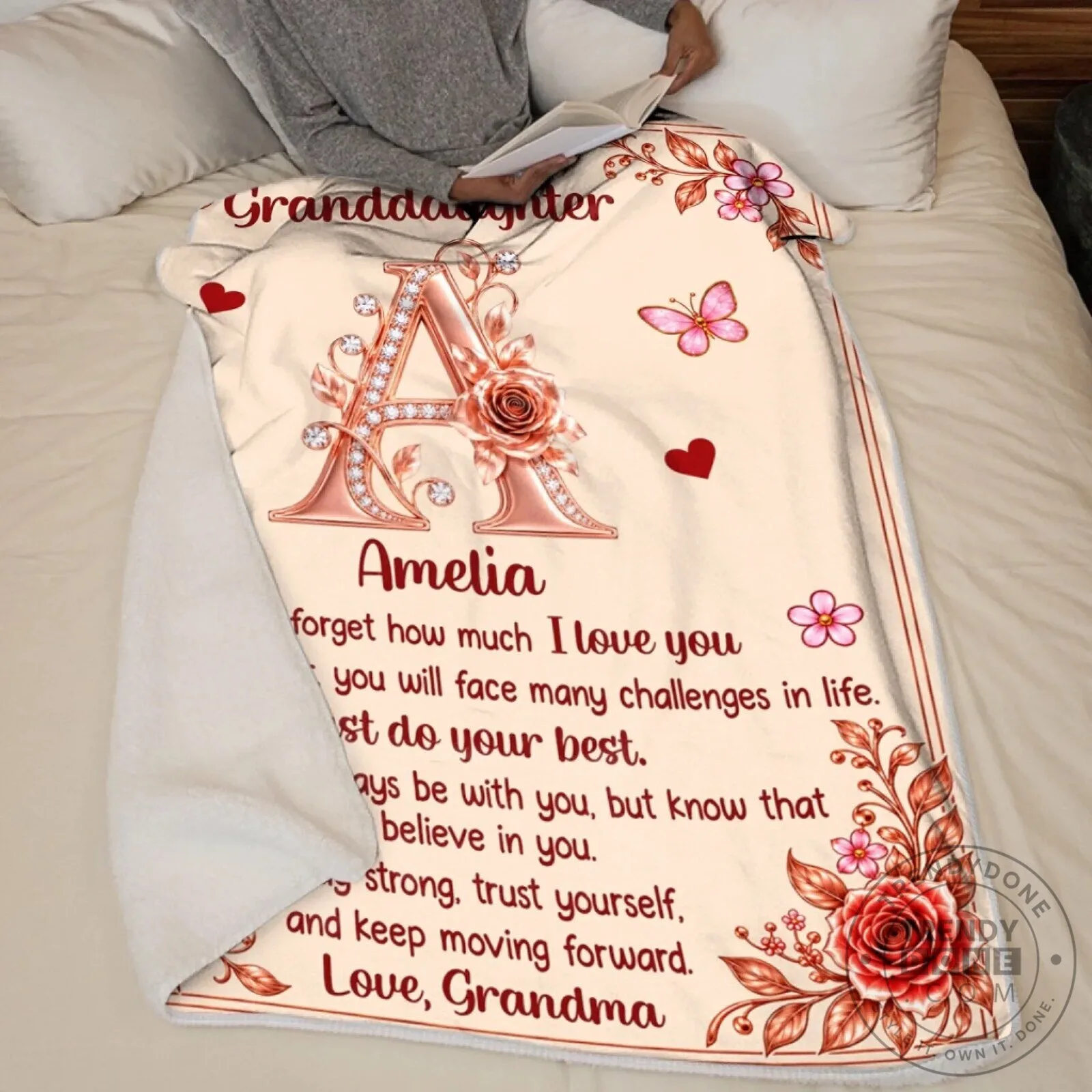 Personalized Granddaughter Blanket from Grandma with Custom Name and Initial 14 Personalized Granddaughter Blanket from Grandma with Custom Name and Initial