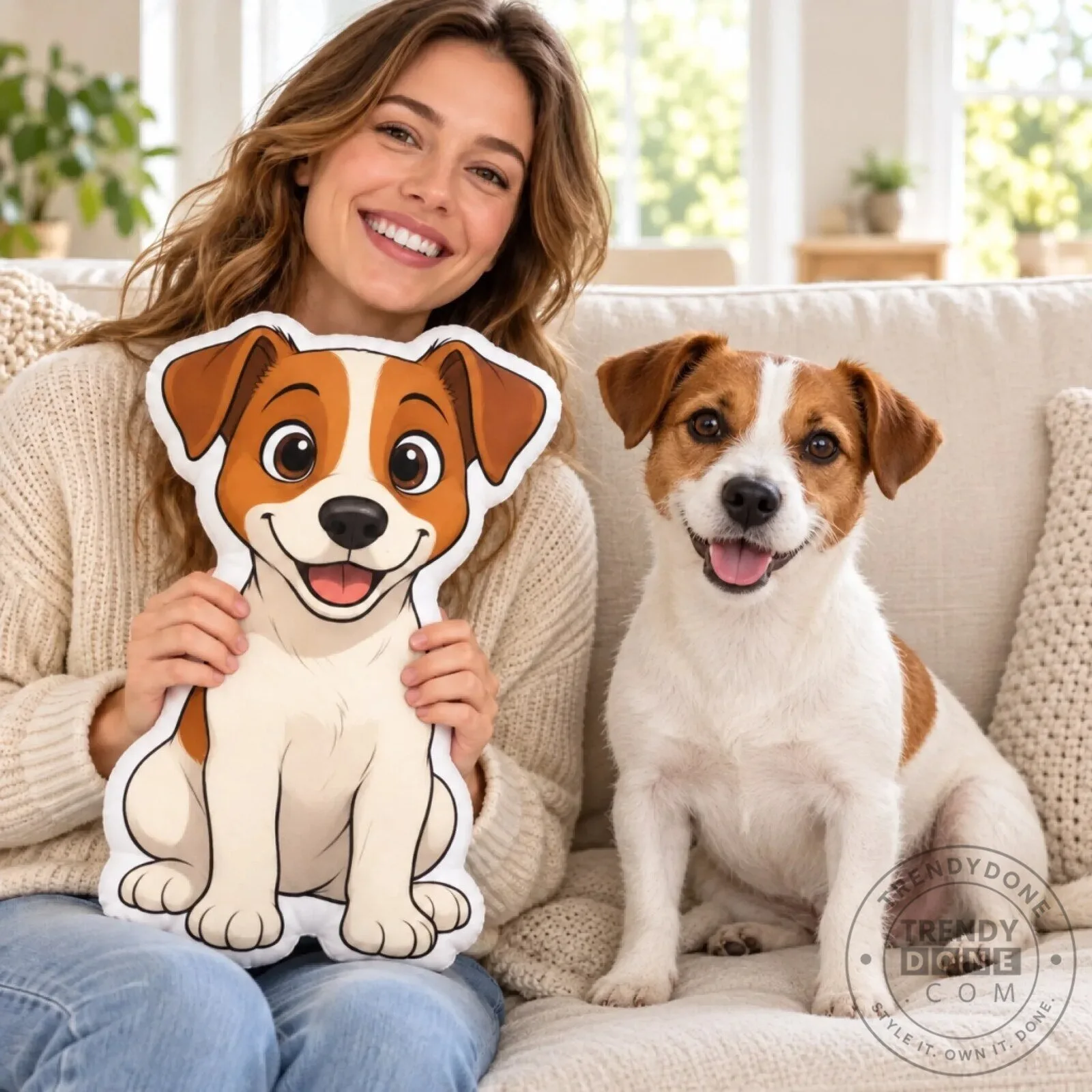 Personalized Cartoon Puppy Dog Shaped Pillow for Dog Lovers and Pet Owners