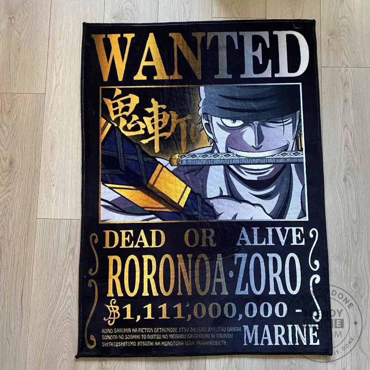 One Piece Roronoa Zoro Wanted Poster Blanket
