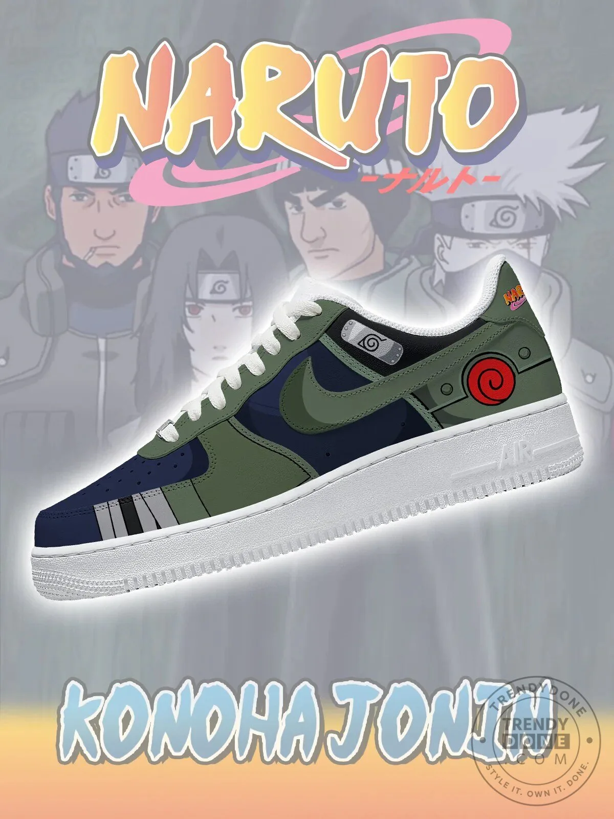 Naruto Konoha Jonin Anime Inspired Custom Sneakers