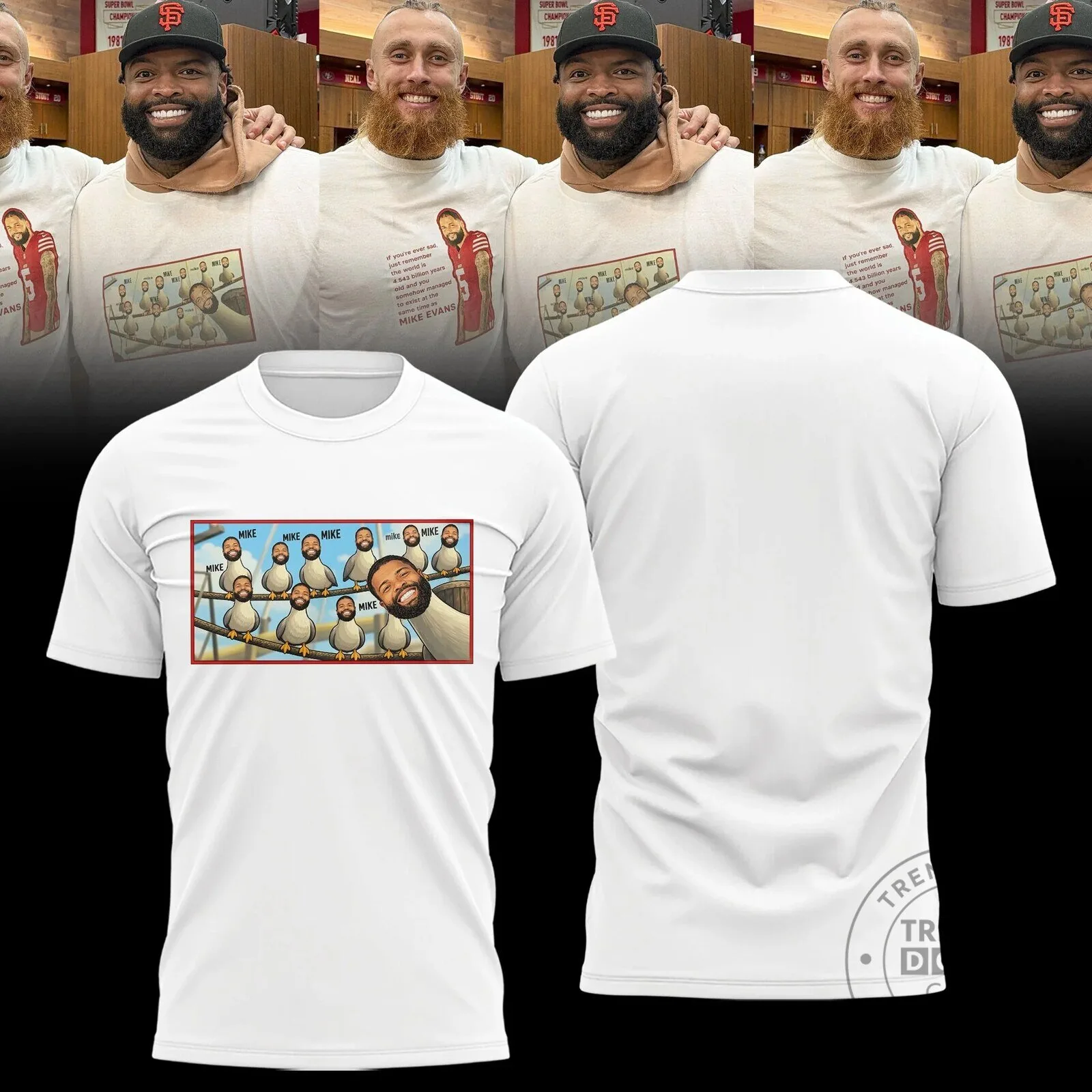 Mike Evans Pigeon Meme Funny San Francisco 49ers Football T-Shirt
