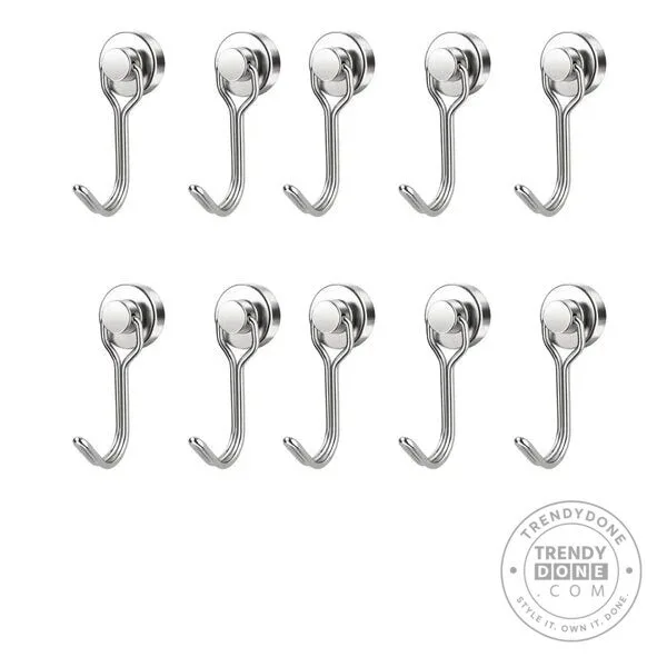 Heavy Duty Magnetic Swivel Hooks for Refrigerator and Office Organization 12 Heavy Duty Magnetic Swivel Hooks for Refrigerator and Office Organization