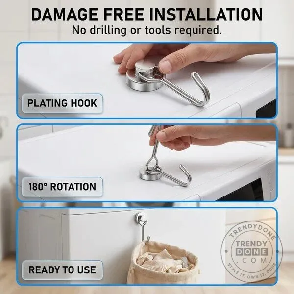 Heavy Duty Magnetic Swivel Hooks for Refrigerator and Office Organization 16 Heavy Duty Magnetic Swivel Hooks for Refrigerator and Office Organization
