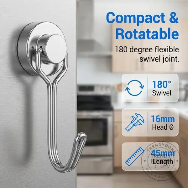 Heavy Duty Magnetic Swivel Hooks for Refrigerator and Office Organization 19 Heavy Duty Magnetic Swivel Hooks for Refrigerator and Office Organization
