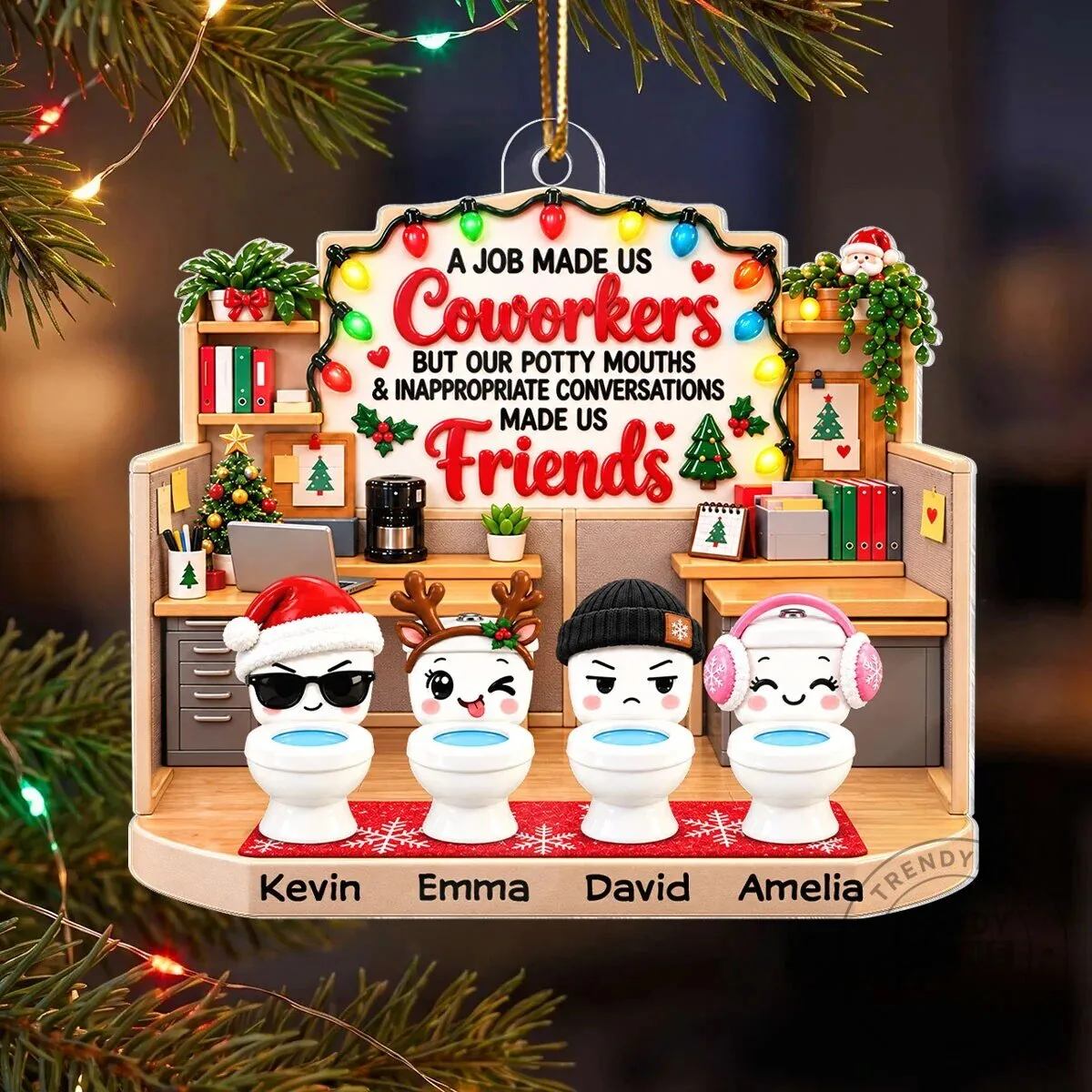 Funny Coworkers Potty Mouths Friends Personalized Christmas Tree Ornament 11 Funny Coworkers Potty Mouths Friends Personalized Christmas Tree Ornament