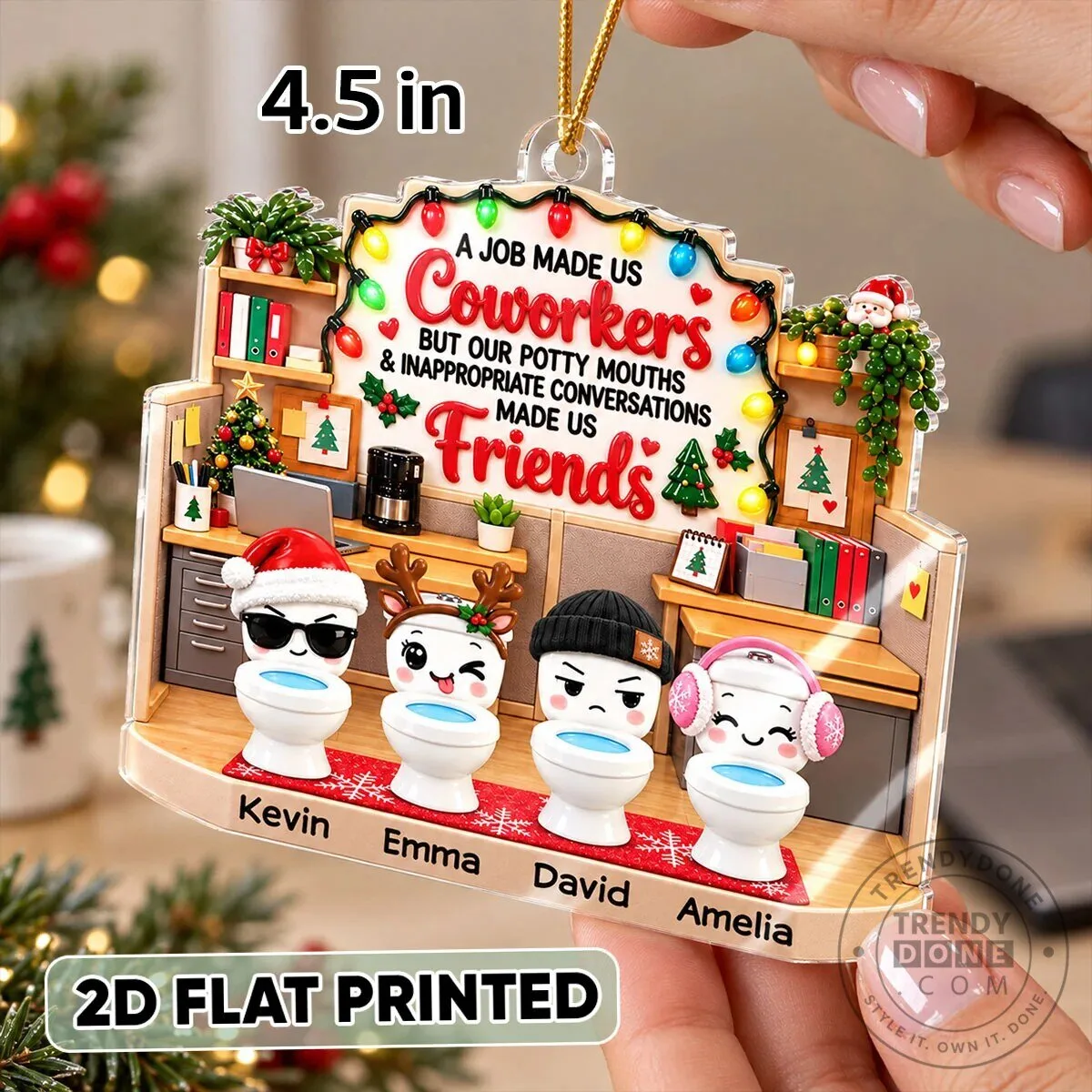 Funny Coworkers Potty Mouths Friends Personalized Christmas Tree Ornament 12 Funny Coworkers Potty Mouths Friends Personalized Christmas Tree Ornament