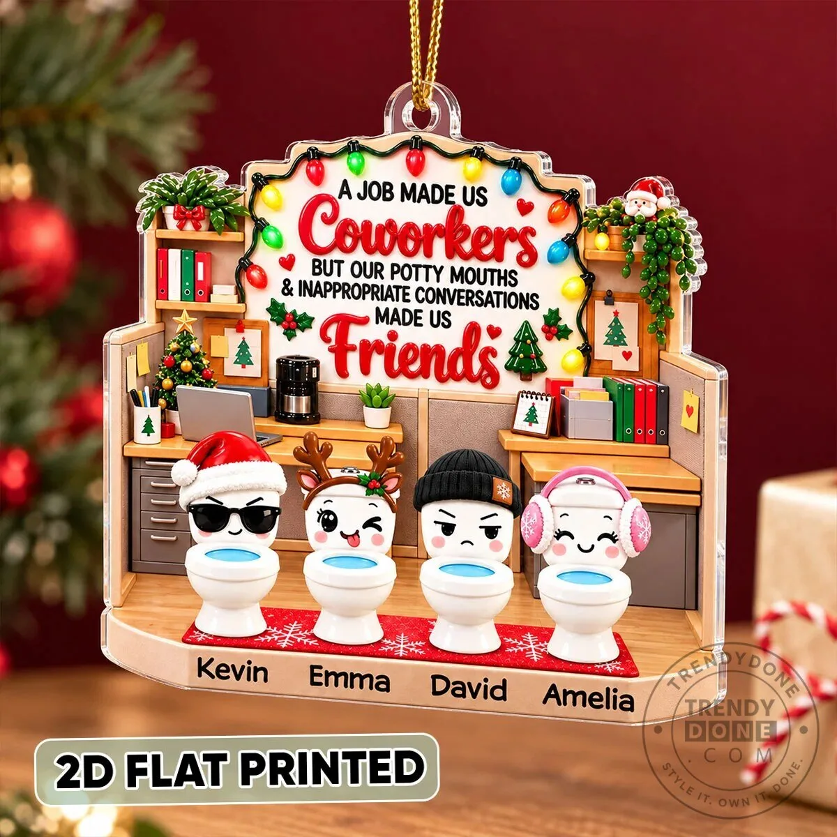 Funny Coworkers Potty Mouths Friends Personalized Christmas Tree Ornament 13 Funny Coworkers Potty Mouths Friends Personalized Christmas Tree Ornament