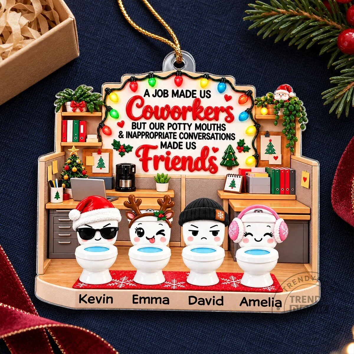 Funny Coworkers Potty Mouths Friends Personalized Christmas Tree Ornament 15 Funny Coworkers Potty Mouths Friends Personalized Christmas Tree Ornament