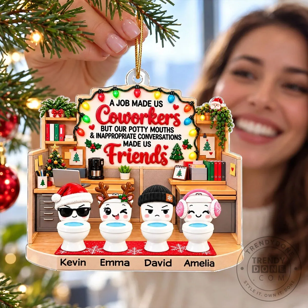 Funny Coworkers Potty Mouths Friends Personalized Christmas Tree Ornament 16 Funny Coworkers Potty Mouths Friends Personalized Christmas Tree Ornament