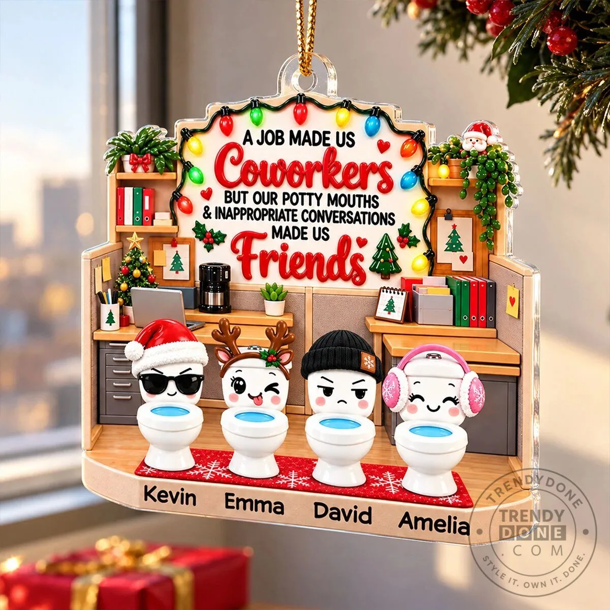 Funny Coworkers Potty Mouths Friends Personalized Christmas Tree Ornament 17 Funny Coworkers Potty Mouths Friends Personalized Christmas Tree Ornament