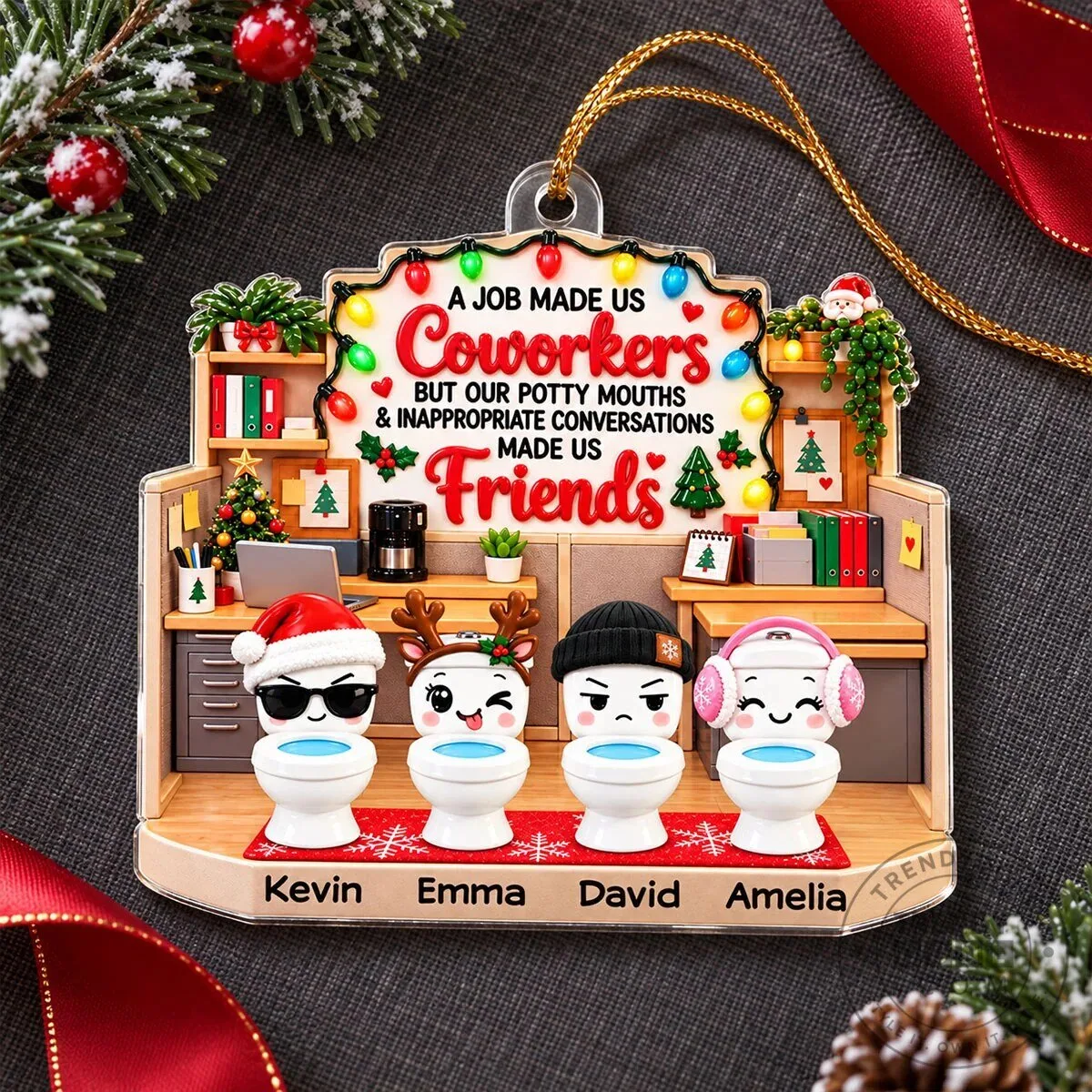 Funny Coworkers Potty Mouths Friends Personalized Christmas Tree Ornament 18 Funny Coworkers Potty Mouths Friends Personalized Christmas Tree Ornament