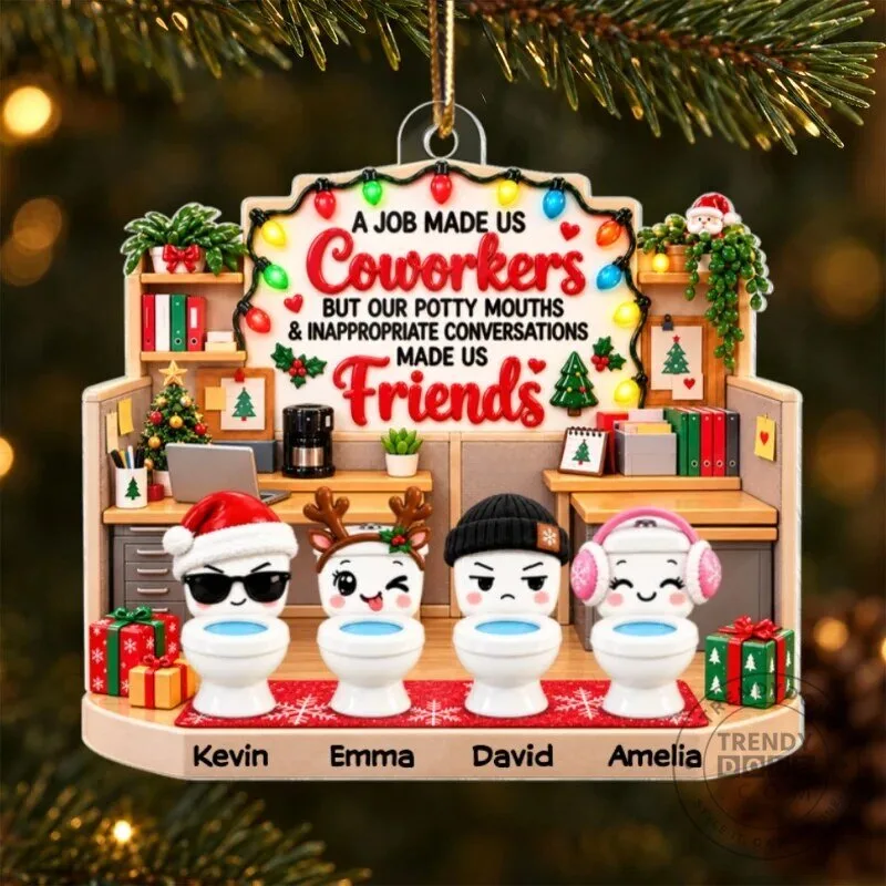 Funny Coworkers Potty Mouths Friends Personalized Christmas Tree Ornament 19 Funny Coworkers Potty Mouths Friends Personalized Christmas Tree Ornament
