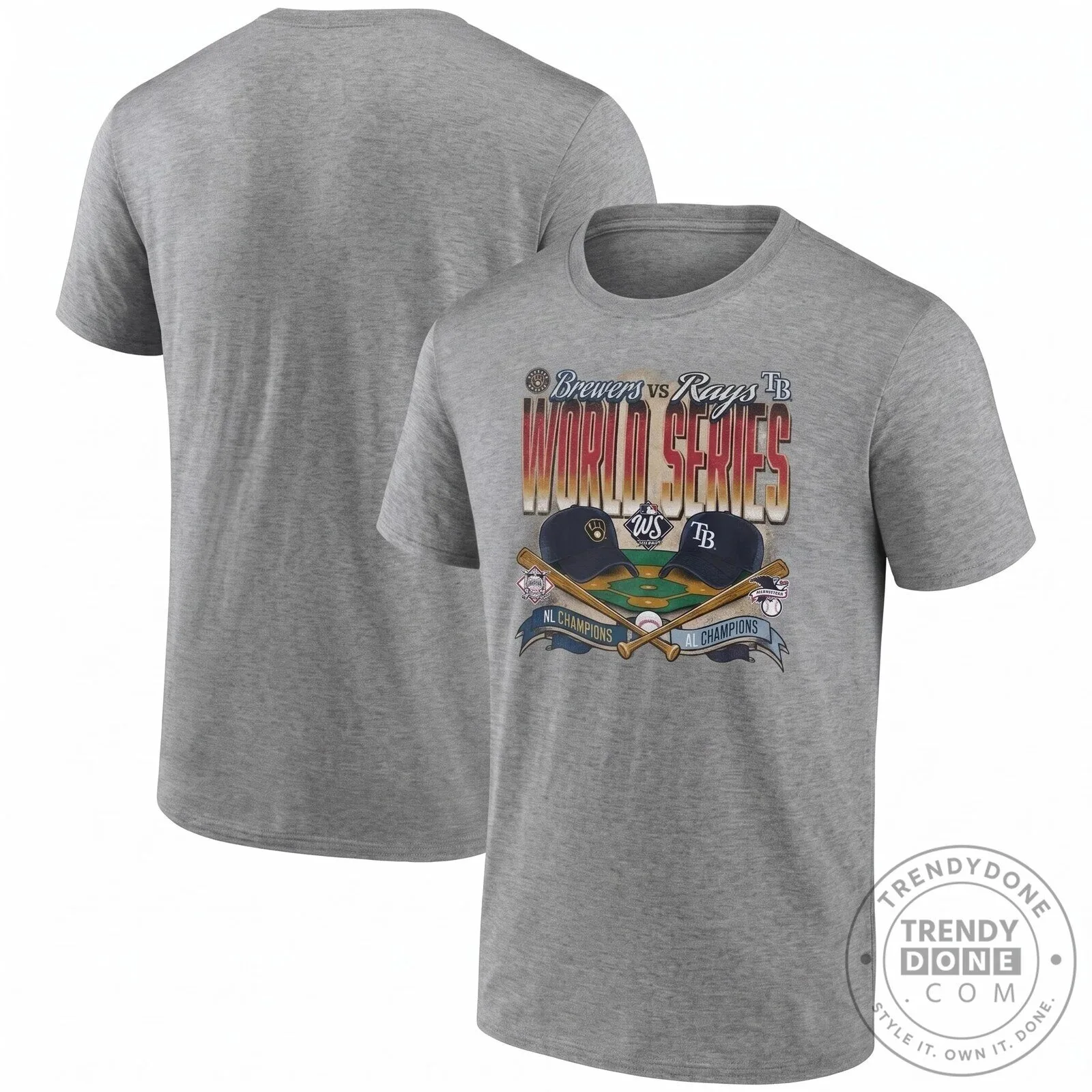 Milwaukee Brewers vs Tampa Bay Rays World Series Matchup Black T-Shirt 10 Milwaukee Brewers vs Tampa Bay Rays World Series Matchup Black T-Shirt