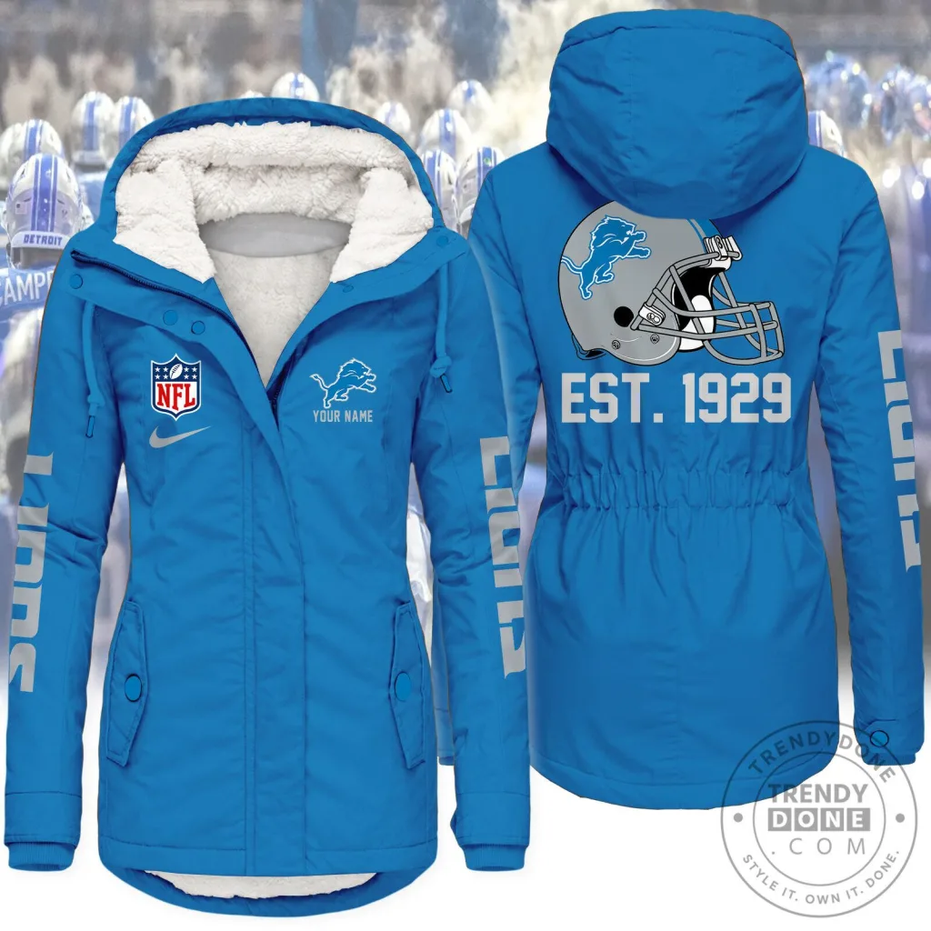 Detroit Lions NFL Football Team Logo Established 1929 Sherpa Lined Winter Jacket Detroit Lions NFL Football Team Logo Established 1929 Sherpa Lined Winter Jacket