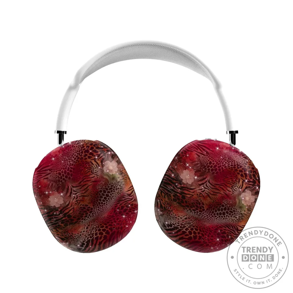 Sparkling Red Leopard Print Pattern AirPod Max Protective Case Sparkling Red Leopard Print Pattern AirPod Max Protective Case