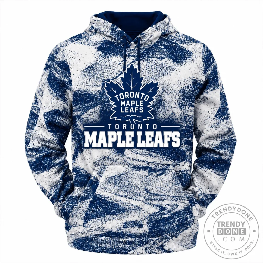 Toronto Maple Leafs Distressed Blue and White NHL Hockey Fan Hoodie Toronto Maple Leafs Distressed Blue and White NHL Hockey Fan Hoodie
