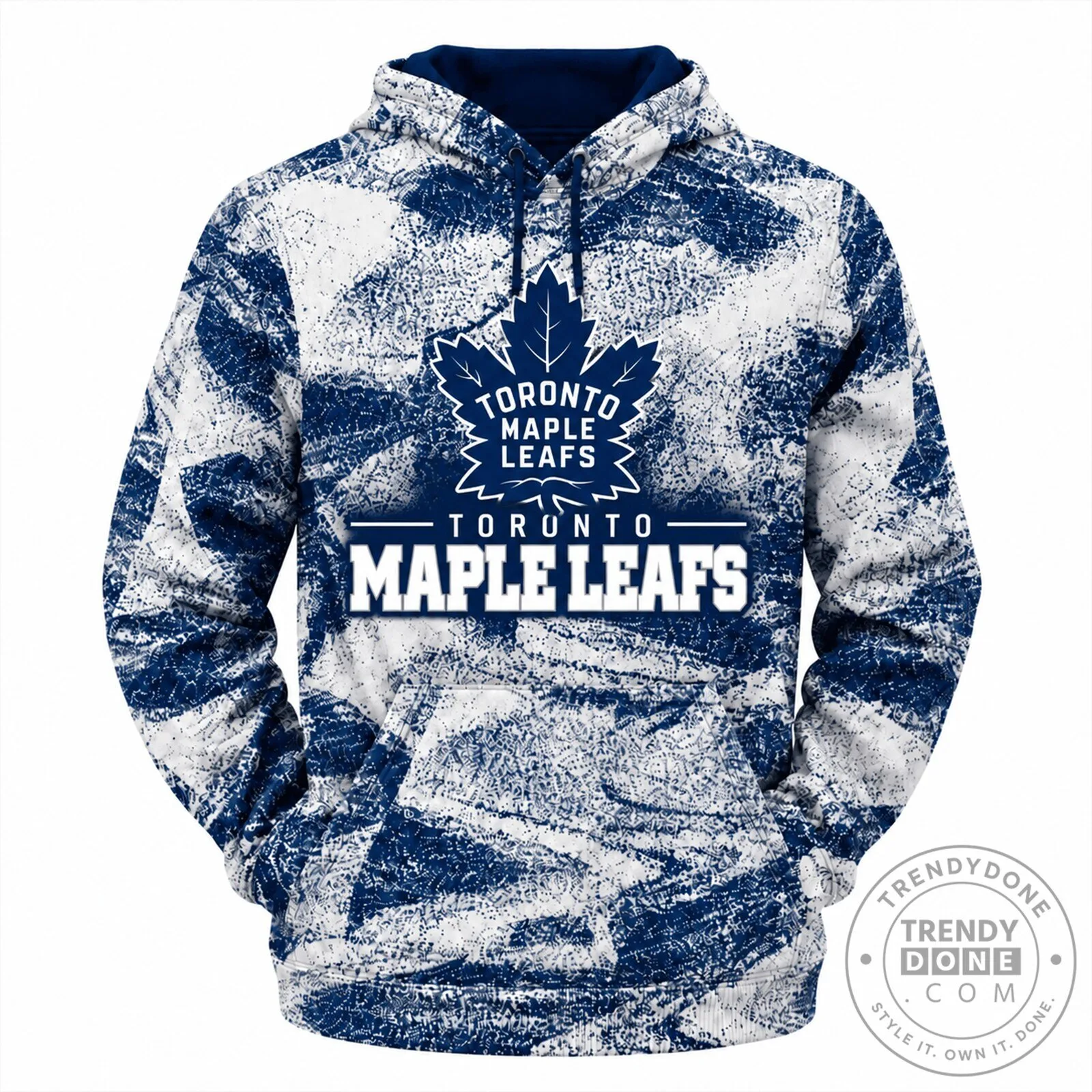 Toronto Maple Leafs Distressed Blue and White NHL Hockey Fan Hoodie 5 Toronto Maple Leafs Distressed Blue and White NHL Hockey Fan Hoodie