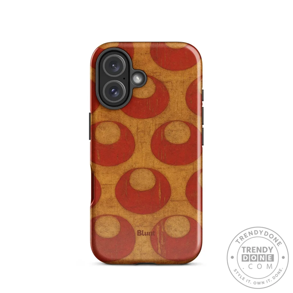 Retro Red Circles Pattern iPhone Case Retro Red Circles Pattern iPhone Case