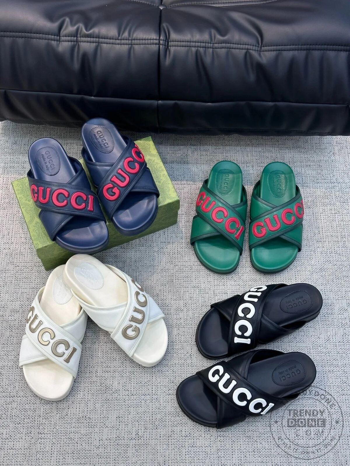 Gucci Green Cross-Strap Slide Sandals for Women 11 Gucci Green Cross-Strap Slide Sandals for Women