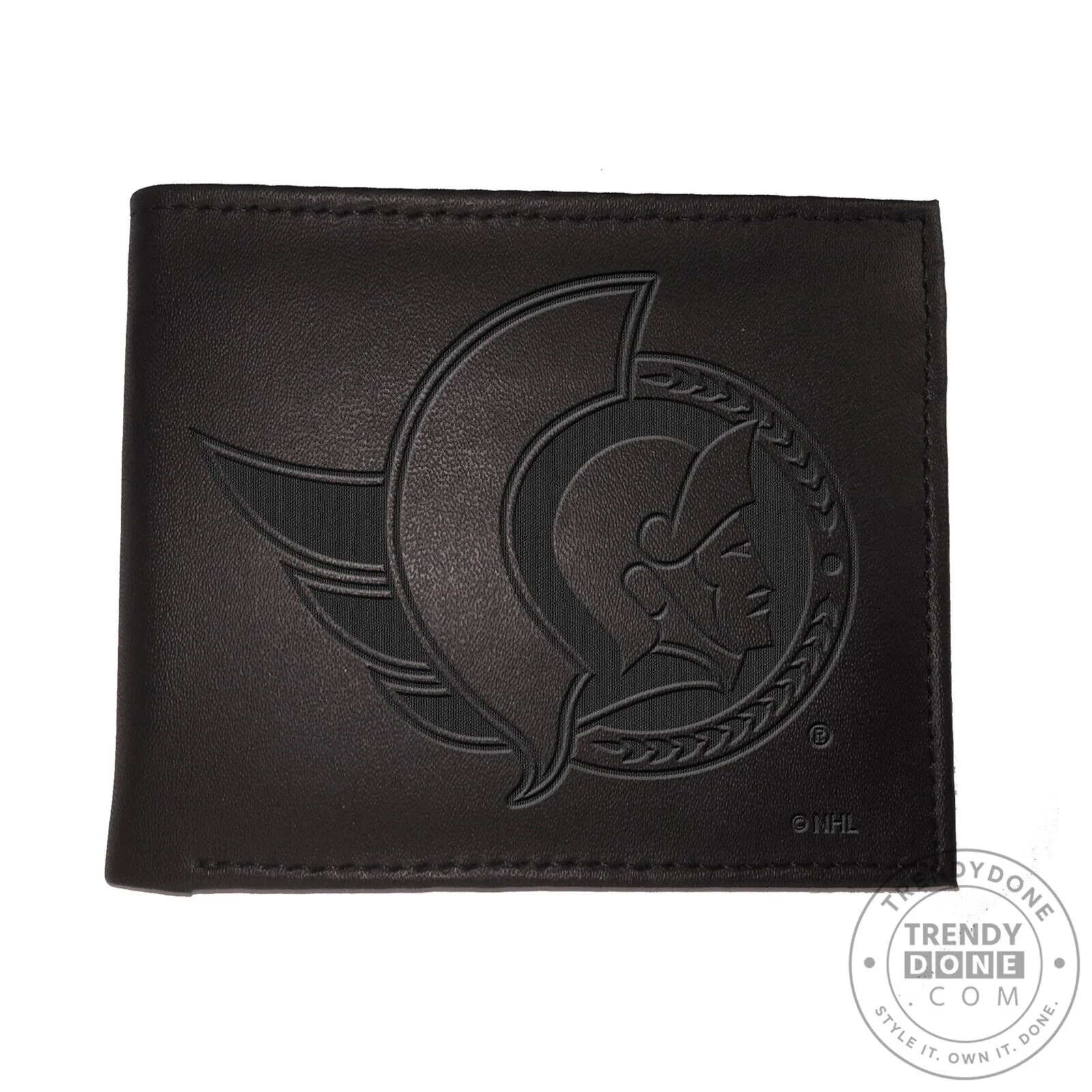 Ottawa Senators NHL Black Bi-Fold Wallet with Embossed Team Logo