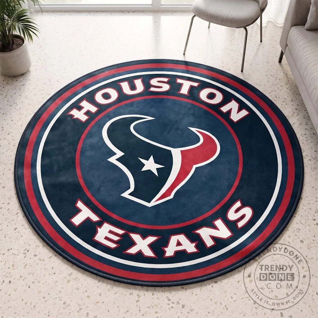 Houston Texans Football Team Logo Round Area Rug